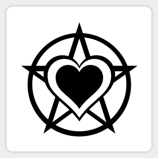 Black Pagan Heart Cheeky Witch® Magnet